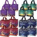 16PCS Ramdan Mubarak Reusable Gift Bags, Assorted Size Treat Bags with Handles, Ramadan Mubarak Party Bags, Multifunctional Non-Woven Ramadan Bags for Gifts Wrapping, Ramadan Kareem Party Supplies