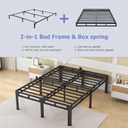 NKZ 22 Inch King Size Bed Frame, Metal Bed Frame & Box Spring 2 in 1 Platform with Round Corner Legs, 4000Lbs Heavy Duty Metal Frame, Mattress Slide Stopper, Headboard Hole, Noise-Free, Easy Assembly