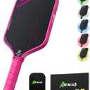 AKS Performance Series Pickleball Paddles - Toray T700 Raw Carbon Fiber Pickleball Paddle with Physical Friction Surface, 16mm Powerful Polymer Core, Good Control & Spin Shots, USAPA Approved (Pink)