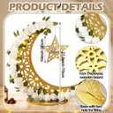 Novabright 27.5 in Eid Mubarak Stand Moon Light Decor LED Large Ramadan Lanterns Decorations Lighted Moon Shaped Wreaths for Muslim Home Office Bedroom Floor Yard Lawn Islamic Outdoor Decor