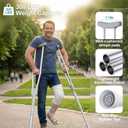 Aluminum Crutches for Kids & Adults, Lightweight Adjustable Crutches for Walking with Comfortable Underarm Pad and Hand Grip & Crutch Bag, 300 LB Weight Capacity, Fitting 4'5"-5'10", 1 Pair