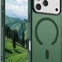 SUPFINE Magnetic for iPhone 17 Pro Case (Compatible with MagSafe)(Military Grade Drop Protection) Translucent Matte Shockproof with Anti-Fingerprint Phone Cover 2025, Forest Green
