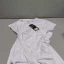 Mojessy Women Bodycon Maxi Dress Sexy Mock Neck Lace Up Bandage Ruched Short Sleeve Long Dress Cocktail Dress (Medium, White)