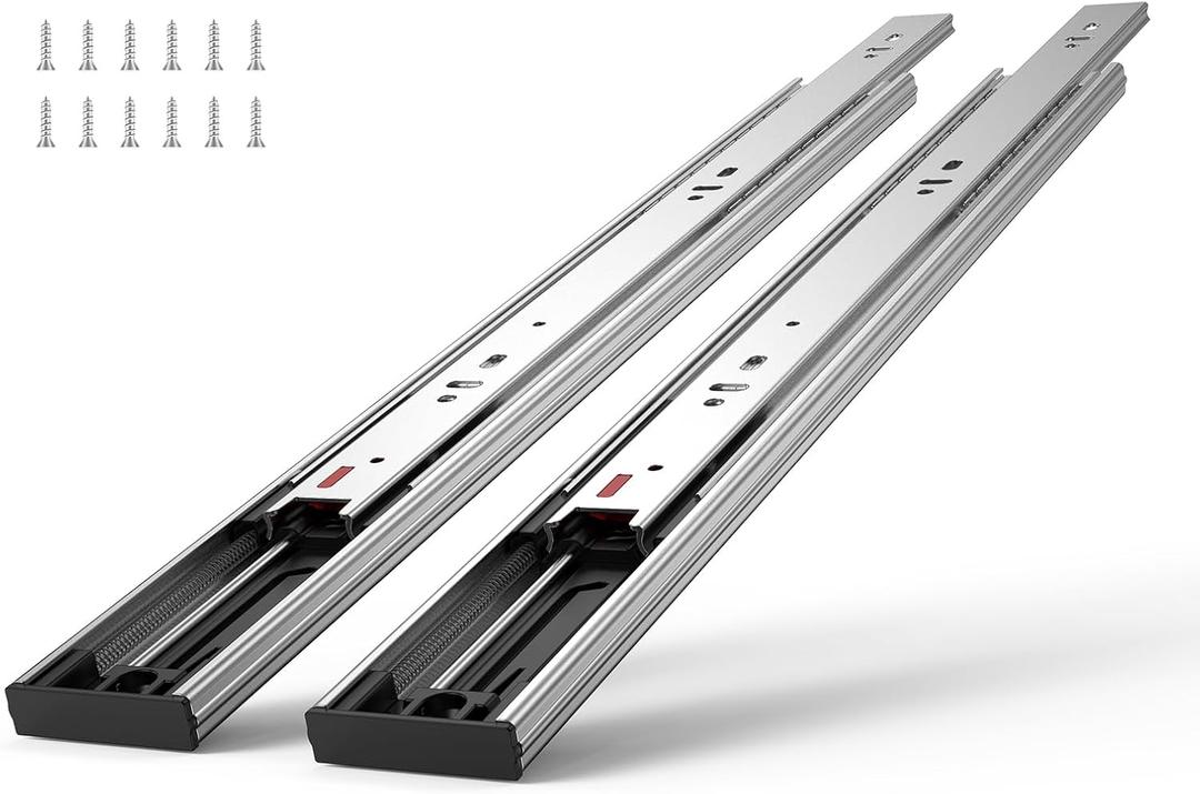 VEVOR Soft Close Drawer Slides 6 Pairs 22 Inch, Heavy Duty Full Extension Side Mount Ball Bearing Drawer Glides Kitchen Cabinet Rails, 100LB Load Capacity