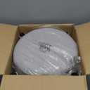 Wimarsbon Storage Ottoman, Modern Round Footrest with Soft Padded Seat, Teddy Velvet Footstool with Wood Legs, Accent Small Table or Plant Stand for Hallway, Living Room (Grey)