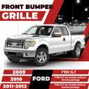 HECASA Front Bumper Grill Compatible with 2009-2012 Ford F150 9L3Z8200D FO1200511 Bumper Guard Cover Hood Grille Shell Chrome Silvery