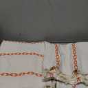 Sutuo Home Boho Curtains 84 inches for Bedroom Living Room, Semi Blackout Embroidery Window Bohemian Tassels Drape for Fall Halloween Decor, Rod Pocket 1 Panel 52" W x 84" L, White and Orange, 2pcs