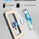 Magnetic 6000mAh RGB Selfie Ring Light for iPhone,448 LED Rechargeable Phone Light with Mini Tripod Stand, Double-Sided Magnet Handheld Stabilizer with Light for Magsafe/Phones/Video Recording/Photos