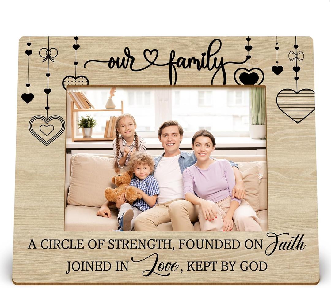 Family 4x6 Picture Frame, Family Reunion Gifts for Christmas Photo Frame, Gifts for Families Members Wooden Photo Picture Frames