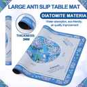 Tegeme Chinoiserie Mahjong Mat 31.5" x 31.5" Hydrangeas Mat Anti Slip and Noise Reduction Multi Purpose Game Table Cover Non-Slip Noise Reduction Gaming Rug for Mahjong, Card, Board Tile Game