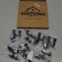 HOMOTEK 8 Pack Hinge Pin Black Door Stopper,Adjustable Deluxe Heavy Duty Door Stopper 2-1/2"x1-3/4,with Black Rubber Bumper Tips