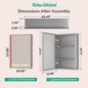 TokeShimi 16x24 Bathroom Medicine Cabinet with Mirror, Aluminum Silver Recessed or Surface Mount with Adjustable Storage Metal