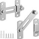 180 Degree Flip Sliding Barn Door Lock for Privacy - Safe barn Door Locks and latches for Barn Door, Pet Door, Bathroom, Outdoor, Garage, Window, Sliding Door (Silver 2)