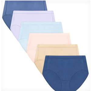Hanes Women's Underwear Briefs Pack, 12-Pack, Pure Comfort Organic Cotton Brief Panties for Women, Full Coverage, Size Medium