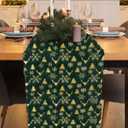 Fur Table Runner,Table Runners 14x72 Inches,Snow Table Runner,Green and Gold Print Decorations for Party Birthday Friends Giving Wedding Dinning Table (Green)