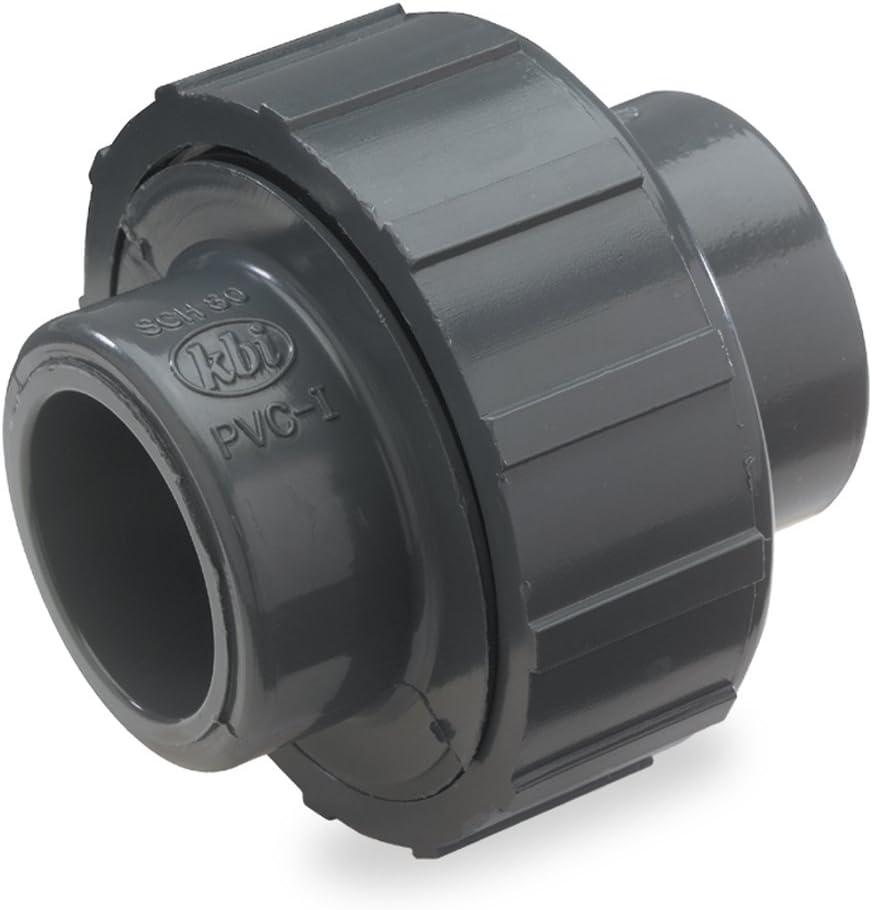 NDS U-1250-S PVC Pipe Fitting, 1-1/4-Inch Slip Union, Schedule 80, EPDM O-Ring, Gray