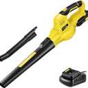 SnapFresh Cordless Leaf Blower with Battery & Charger, 20V Electric Leaf Blower for Lawn Care, Battery Powered Leaf Blowers Lightweight for Patio/Yard/Garden Blowing (YELLOW)