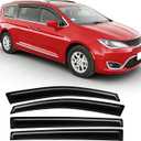 Rain Guards Fit for Chrysler Pacifica 2017 2018 2019 2020 2021 2022 2023 2024 2025, Tape-On Side Window Deflector Durable 2017-2025 Pacifica Rain Guard Black 4 PCS