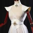 Women Cape for Elven, Medieval Full Length Fairy Cloak Off Shoudler Capelet Cosplay Costume (White, S)