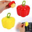 2pcs Mini Portable Lint Roller for Pet Hair, Reusable and Washable Small Sticky Roller Cute Pocket Bell Pepper Shape Dog Cat Hair Remover for Clothes Furniture Car Seats Travel Home Use (Red, Yellow)