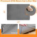Large Cat Litter Mat for Litter Box, 47"33" Double Layer Trapping Mat, Non-Slip Water Proof Kitty Litter Pad, Grey