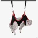 Dog Grooming Hammock Harness,Breathable Pet Cat Hammock Restraint Bag,Dog Grooming Sling Helper for Trimming Nail and Ear/Eye Care(S Size,8.5") (Black)