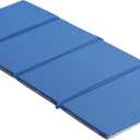 ECR4Kids Everyday Folding Rest Mat, 4-Section, 1in, Classroom Furniture, Blue/Grey