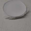 KX-WARE Melamine Plate, 11-inch Dinner Plates with Rope Edge Design, set of 6 White