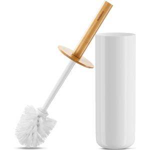 SUBEKYU Toilet Brush, Toilet Bowl Brush and Holder Set, Bathroom Toilet Bowl Cleaner Scrub Brush Set Scrubber for Deep Cleaning, White