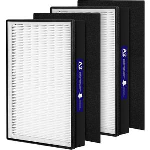 2 Pack A2 HEPA Replacement Filter Compatible with 3M Filtrete Room Air Purifier Models FAP-C02-A2, FAP-C03-A2, FAP-T03-A2, Part # 1150101