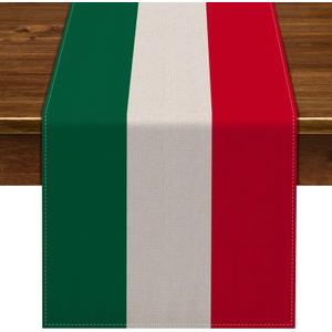 Nepnuser Italy Table Runner for Italian Themed Party Decoration Home Kitchen Dining Room Dinner Linen Table Decor (13" x 72")
