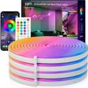 Neon Rope Lights, 50FT RGB Led Strip, Waterproof IP67, DIY Design, Music Sync, 44 Keys Remote Control, Multiple Modes, for Living Room, Bedroom, Holiday Decoration (Multicolor)