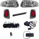 EZGO RXV 2016+ LED Street Legal Light Kit 48V, High Low Beam headlight, taillight, Upgraded wiring harness, Deluxe turn signal switch, Steering wheel cover, Brake pad switch with pedal amount