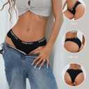 FINETOO Cotton Underwear for Women Cheeky Panties Sexy Hipster Bikini Underwear Elastic Waistband Stretch Briefs 5 Pack (XL)