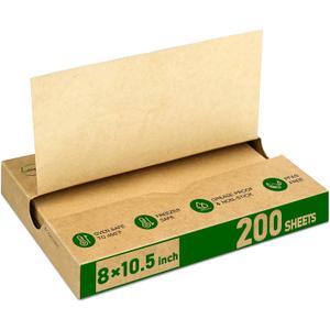 EcoDispose Precut POP UP Deli Paper Sheet Pack of 200, Interfolded Heavy Paper for Food Wrap and Serving (8" x 10-1/2", Kraft）