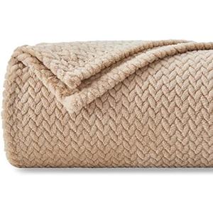 NEWCOSPLAY Super Soft Throw Blanket Brown Premium Silky Flannel Fleece Leaves Pattern Lightweight Bed Blanket All Season Use (Brown, Throw(40"x50"))