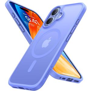 TORRAS Magnetic Shockproof Compatible with iPhone 16 Case, Fit for MagSafe, 4X Military Grade Drop Protection Anti-Scratch Protective Hard Back Plastic Slim Phone Case for iPhone 16 6.1 inch, Blue