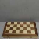 AMEROUS 15 Inches Magnetic Wooden Chess Set - 2 Extra Queens - Folding Board - Pieces Storage Slots, Handmade Portable Travel Chess Game - Beginner Chess Set for Kids, 6 up Age