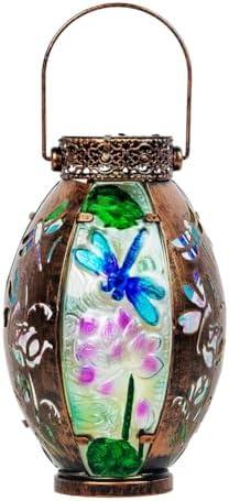 VEWOGARDEN Dragonfly Solar Lanterns Outdoor Waterproof Hanging Solar Lantern Decorative Outdoor LED Lantern Lights for Patio Yard Table Garden Decor