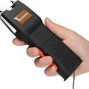 Stun Gun with LED Flashlight for Women Self Defense Rechargeable Stun Guns with Personal Security Alarm (Black)