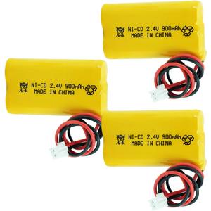 Ni-Cd 2.4V Exit Sign Emergency Light Batteries 900mAh for Exitronix 10010036 Lithonia 10010034 Interstate NIC1394 BEL-179 (3 Packs)