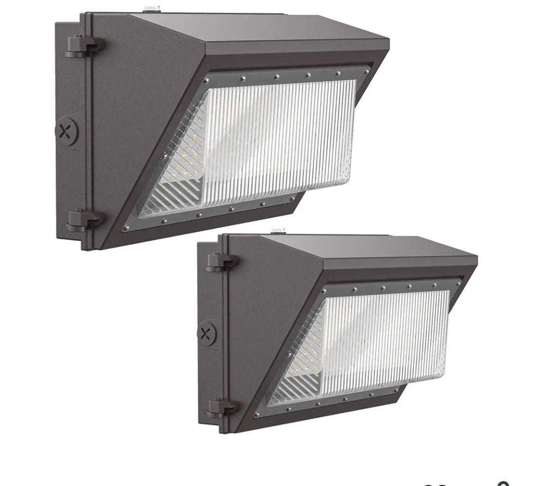 120W LED Wall Pack Light with Dusk-to-Dawn Sensor, 16800LM 5000K LED Security Flood Lighting, 120V Outdoor LED Wall Lights for Parking Lots|Warehouses|Factories|Yard, 2 Pack
