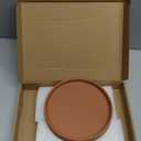M METERXITY Ceramic Plant Saucer, 6.3 Inch Plant Water Catcher Tray, Plant Pot Saucers for Indoor/Outdoor Plants/Flower Drainage Drip Water Tray [Round Dark Orange]