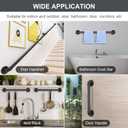 8FT Industrial Stair Railing Wall Mount Staircase Handrail 1.3 Pipe Hand Rail for Steps Grab Bar Foot Rail Vintage Pipe Railing Black Deck Handrail for Outdoor Indoor Stairs Porch