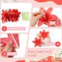 Suncalla 30 Pack Large Artificial Lilies Flower Heads with Realistic Stamens 5.9" Faux Fake Lily Flower Heads Bulk for DIY Crafts Cake Wedding Bridal Wreaths Table Home Party Decor (Red)