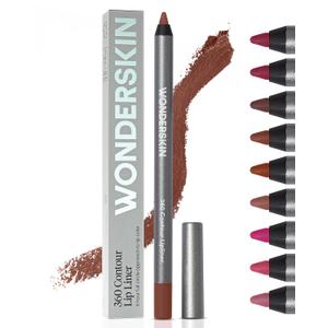 Wonderskin Lipliner Pencil - 360 Contour Lipliner, Long Lasting, Sharpenable Lip Pencil, Waterproof and Transfer-Proof Nude Lip Liner (Walnut)