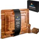 Wooden Cutting Board Set of 3 Acacia Wooden Cutting Boards for Kitchen Design with Holder to Home Decor, Kitchen Gadgets for Cooking, Serving, Camping and Charcuterie Boards, Includes Grinder