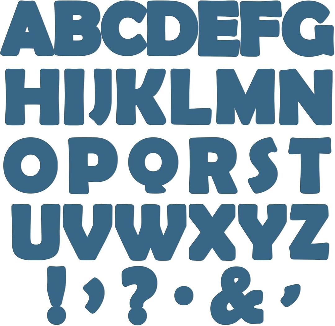300 PCS Large 7" Font Navy Bulletin Board Letters and Punctuation Cutouts Set Slate Blue Theme Decoration Letters for Classroom Alphabet Poster Wall Bulletin Board Display Home School Decor