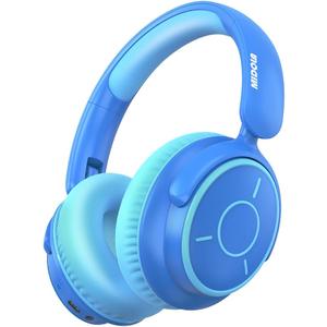 MIDOLA Kids Headphones Bluetooth 5.3 Wireless Volume Limited 85/94dB Hearing Protection Over Ear,68 Hours Playtime Foldable Lightweight Headset with Built-in Mic for Toddler Child Travel School Blue