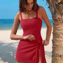 ANRABESS Swimsuits for Women One Piece Swim Dress Tummy Control Bathing Suit Full Coverage Wrap Skirt Tie Knot 2026 Swimwear, S